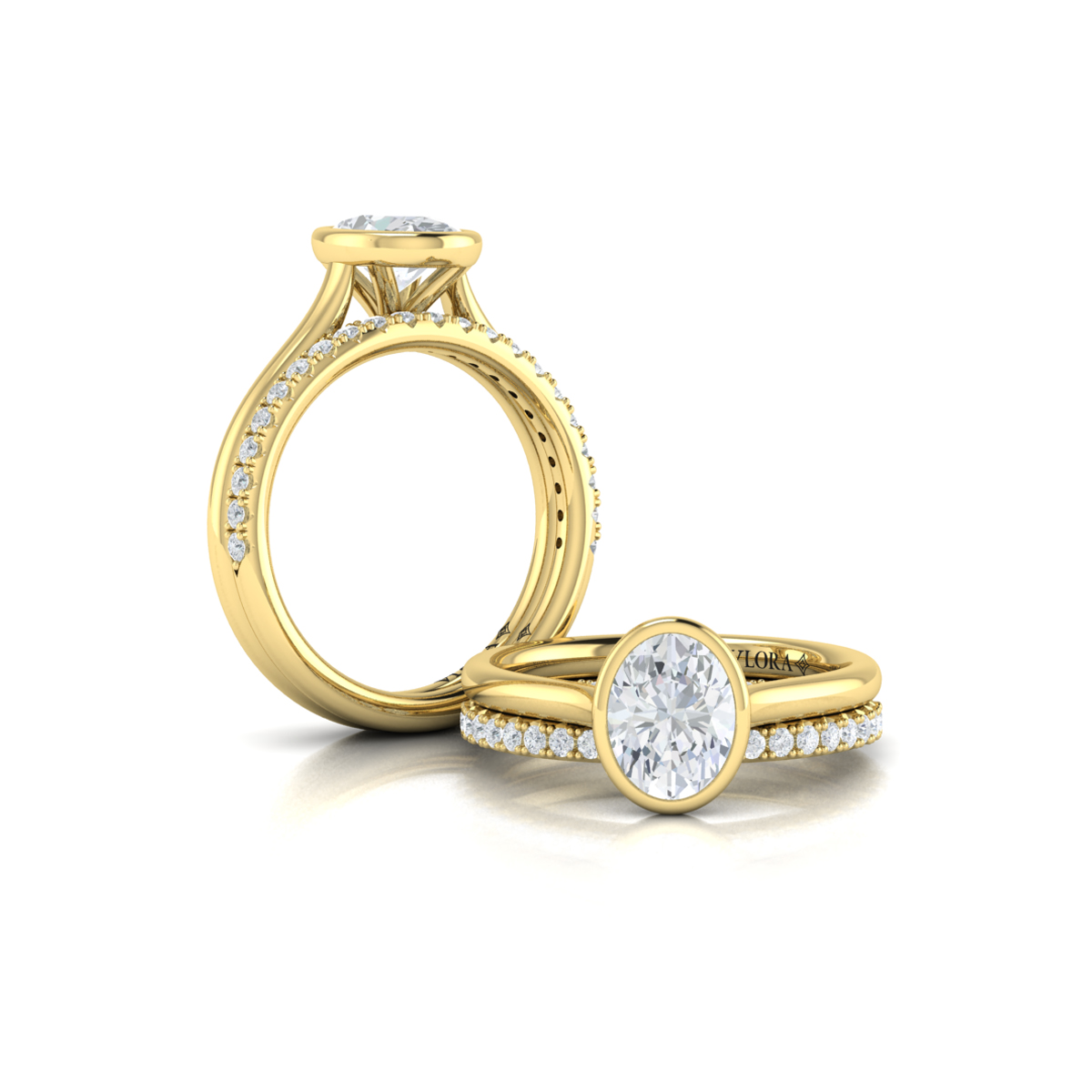 Matching Band for Singular Oval Bezel Engagement Ring