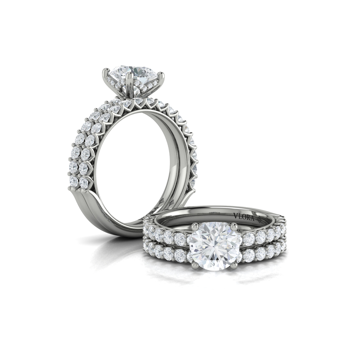 Matching Band for Woven Elegance Hidden Halo Round Engagement Ring