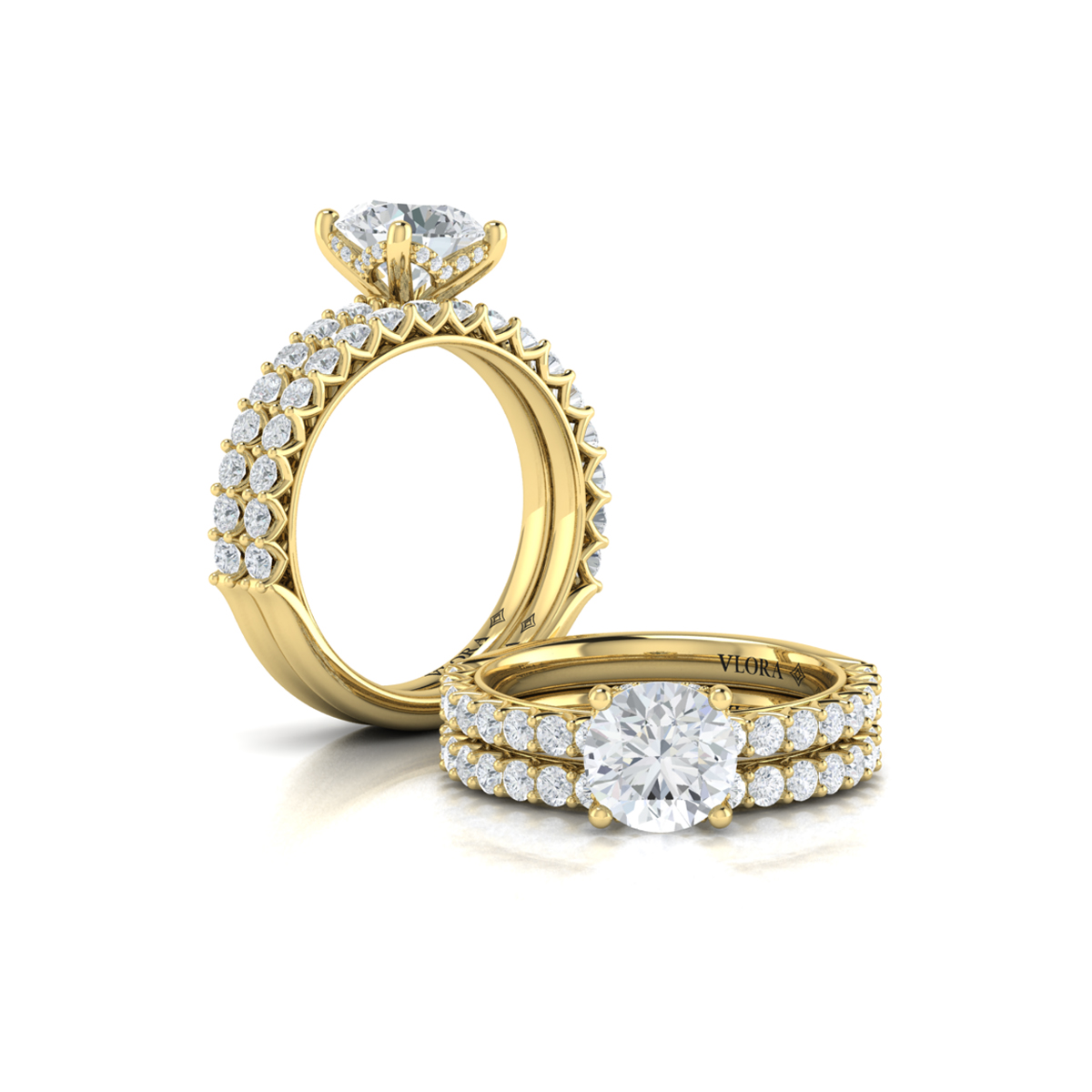Matching Band for Woven Elegance Hidden Halo Round Engagement Ring