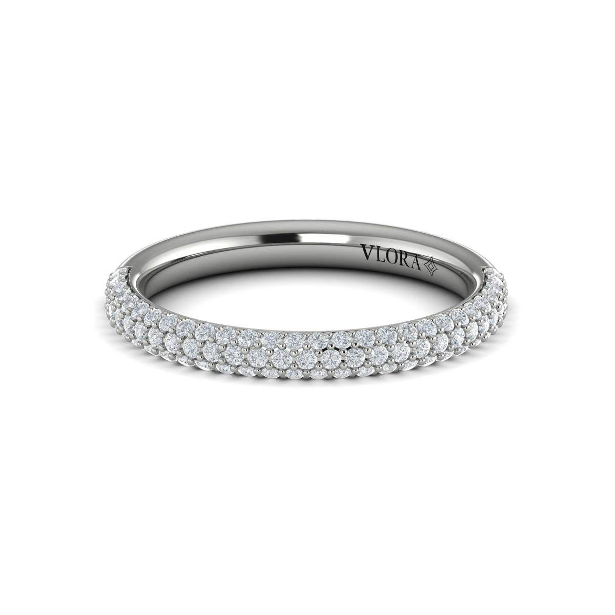 Matching Band for Shimmering Engagement Ring with Micropave Band
