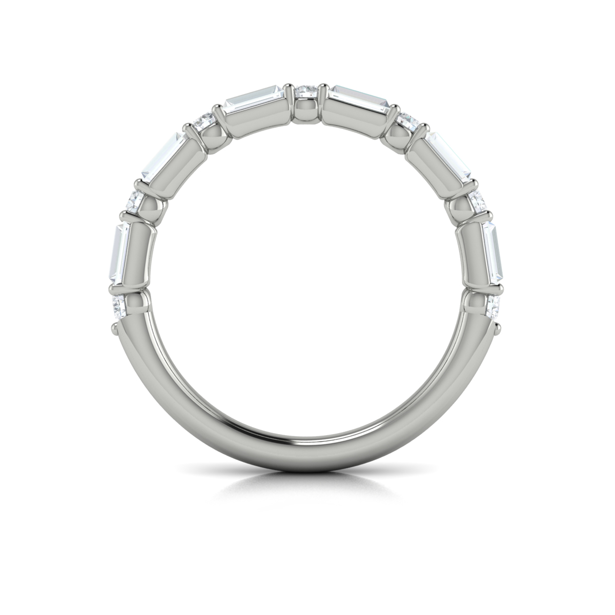 Matching Band for Daring Deco Emerald Cut Engagement Ring