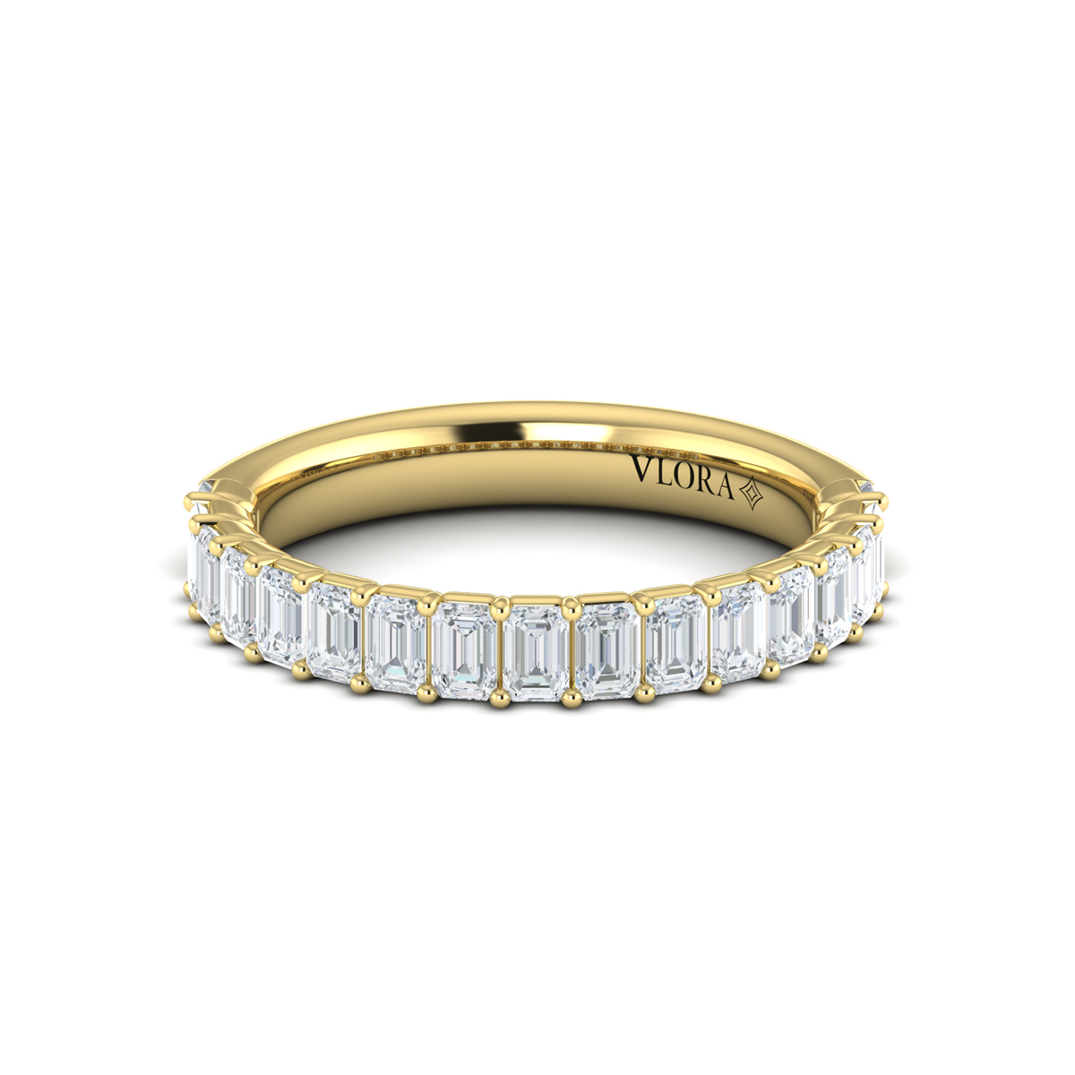 Matching Band for Eterna Oval Engagement Ring with Emerald Cut Band