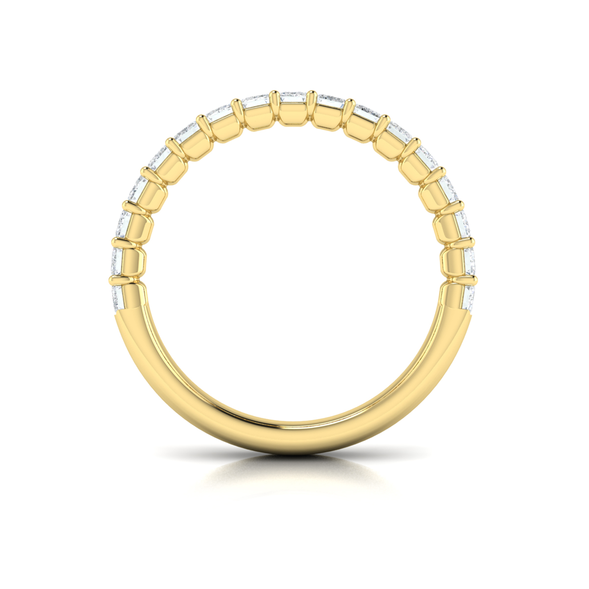 Matching Band for Eterna Oval Engagement Ring with Emerald Cut Band