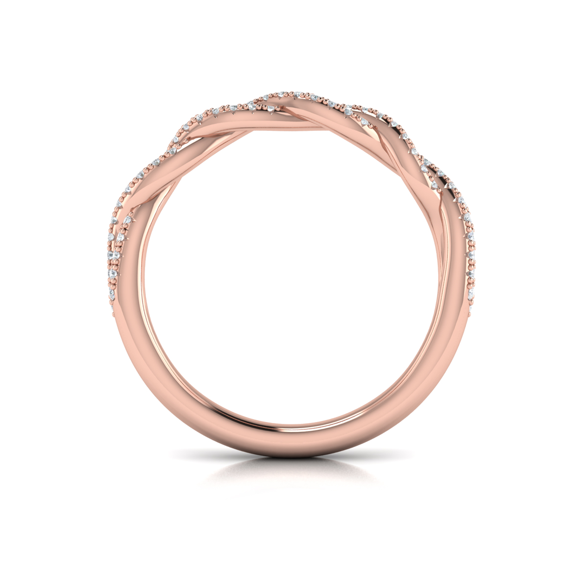 Matching Band for Twist Diamond Engagement Ring with Hidden Halo