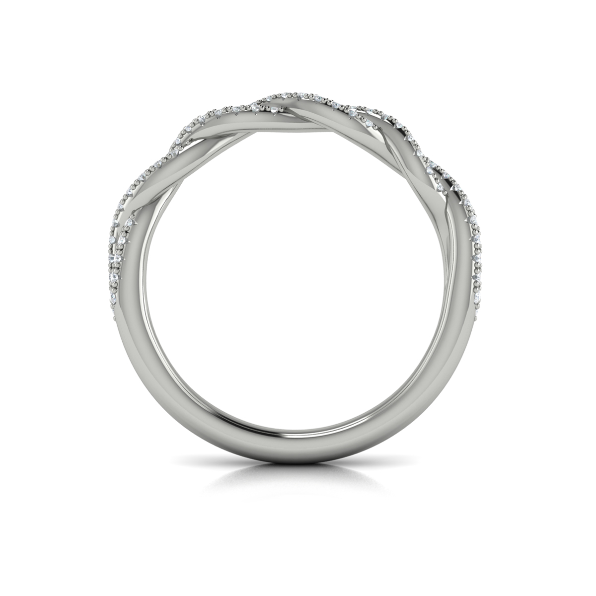 Matching Band for Twist Diamond Engagement Ring with Hidden Halo