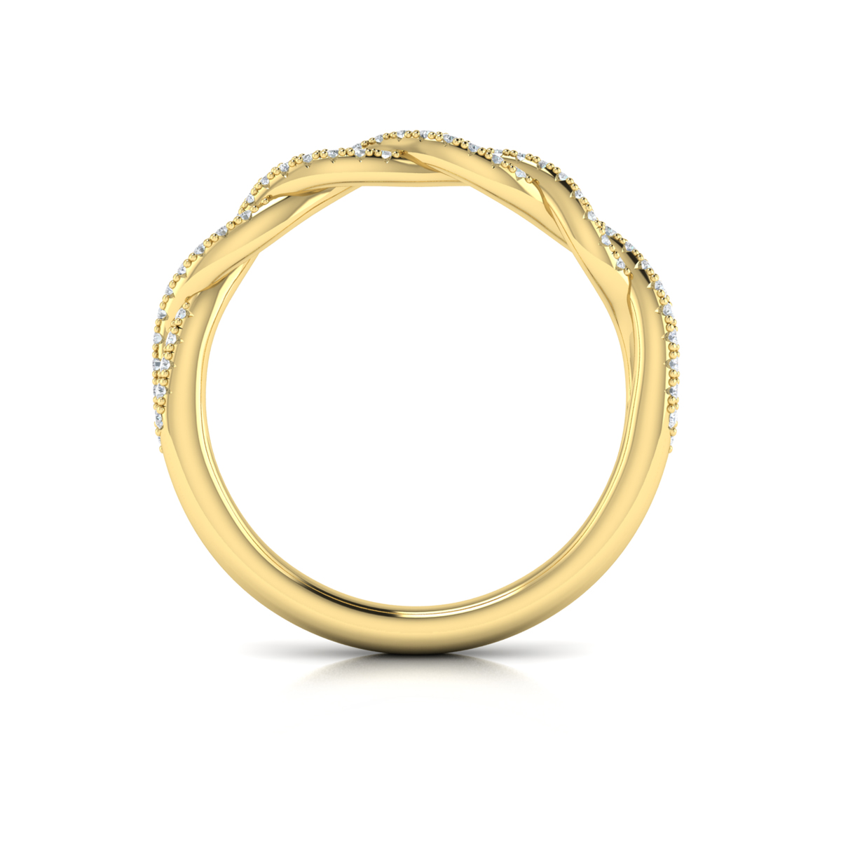 Matching Band for Twist Diamond Engagement Ring with Hidden Halo