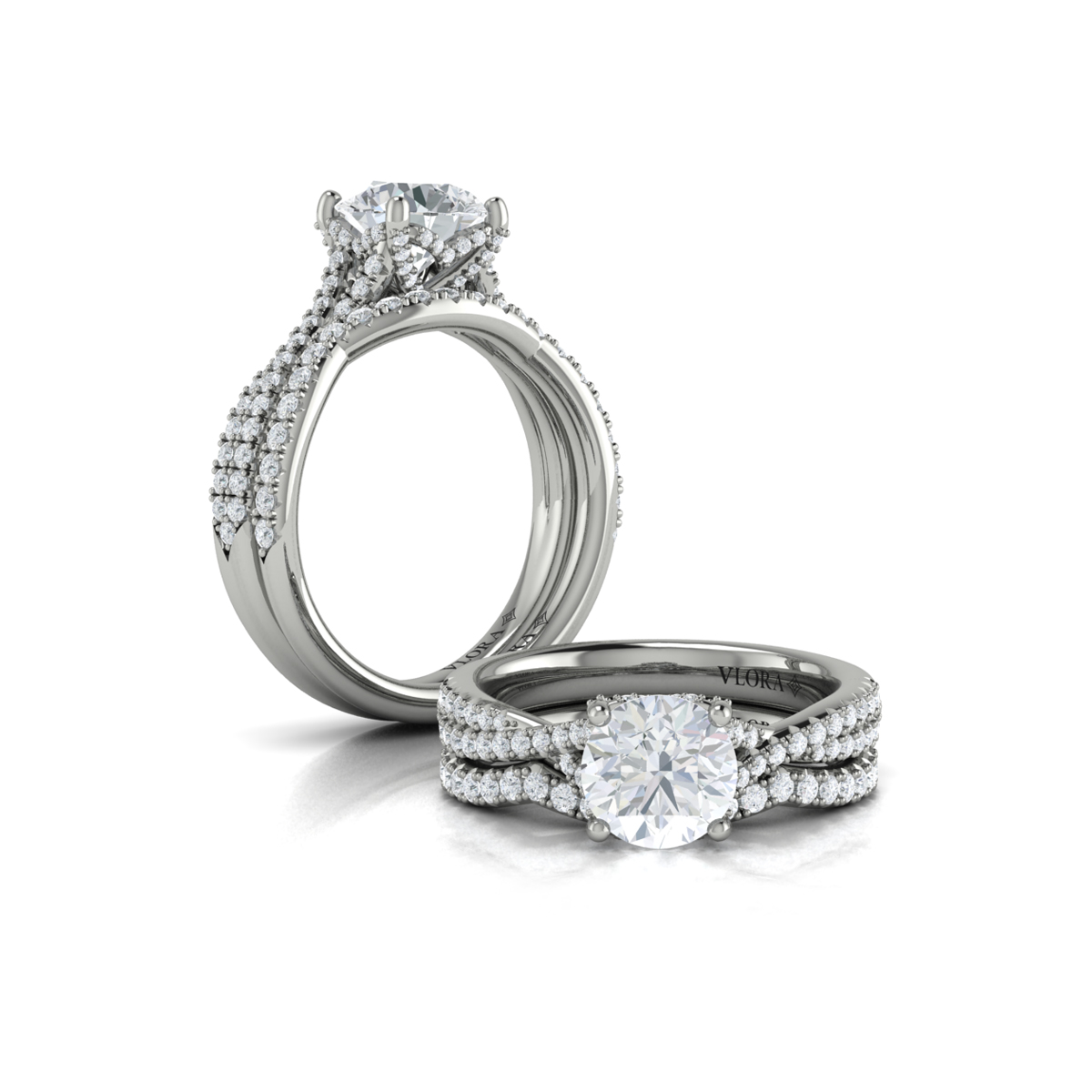 Woven Pave Matching Wedding Band