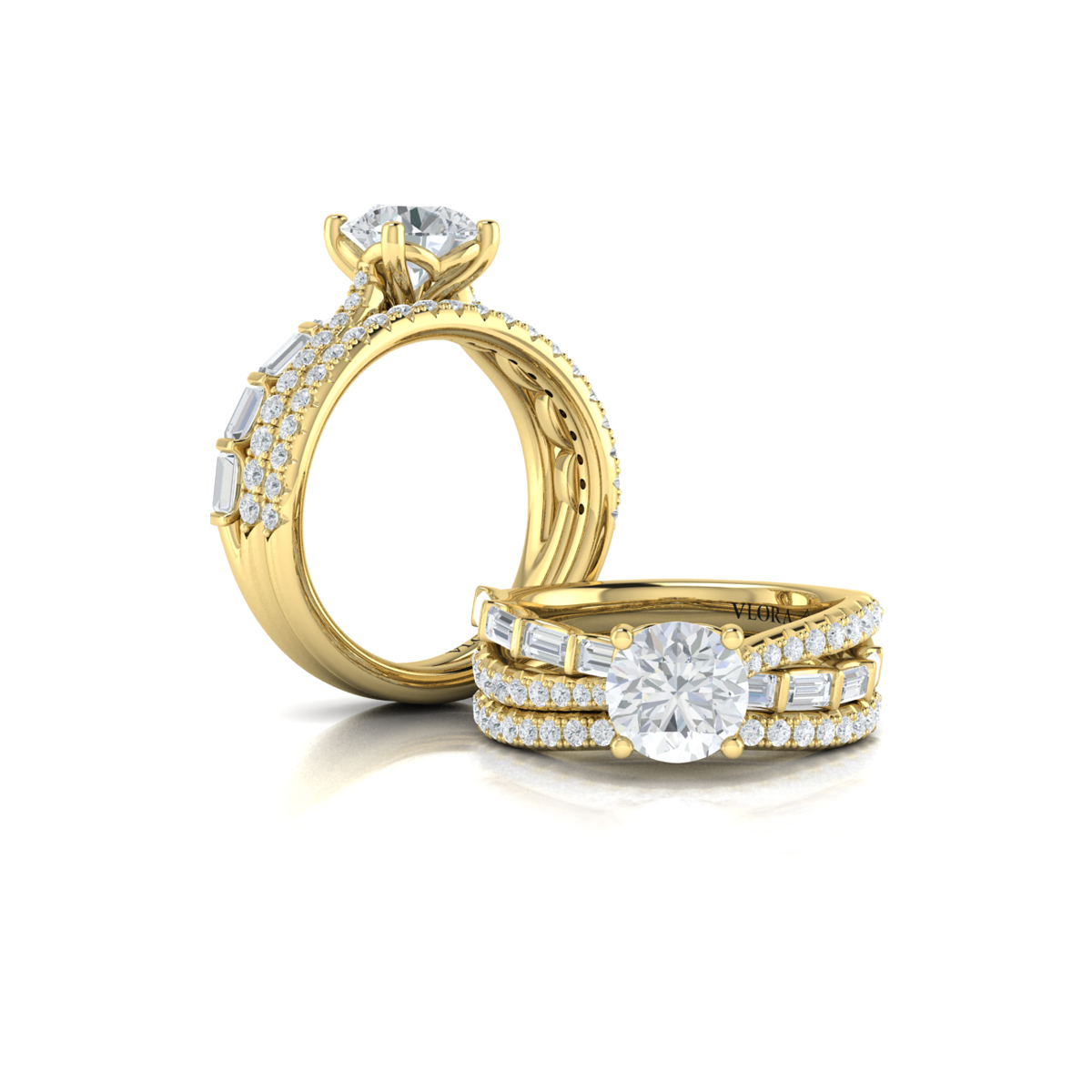 Matching Band for Entwined Round Diamond Engagement Ring