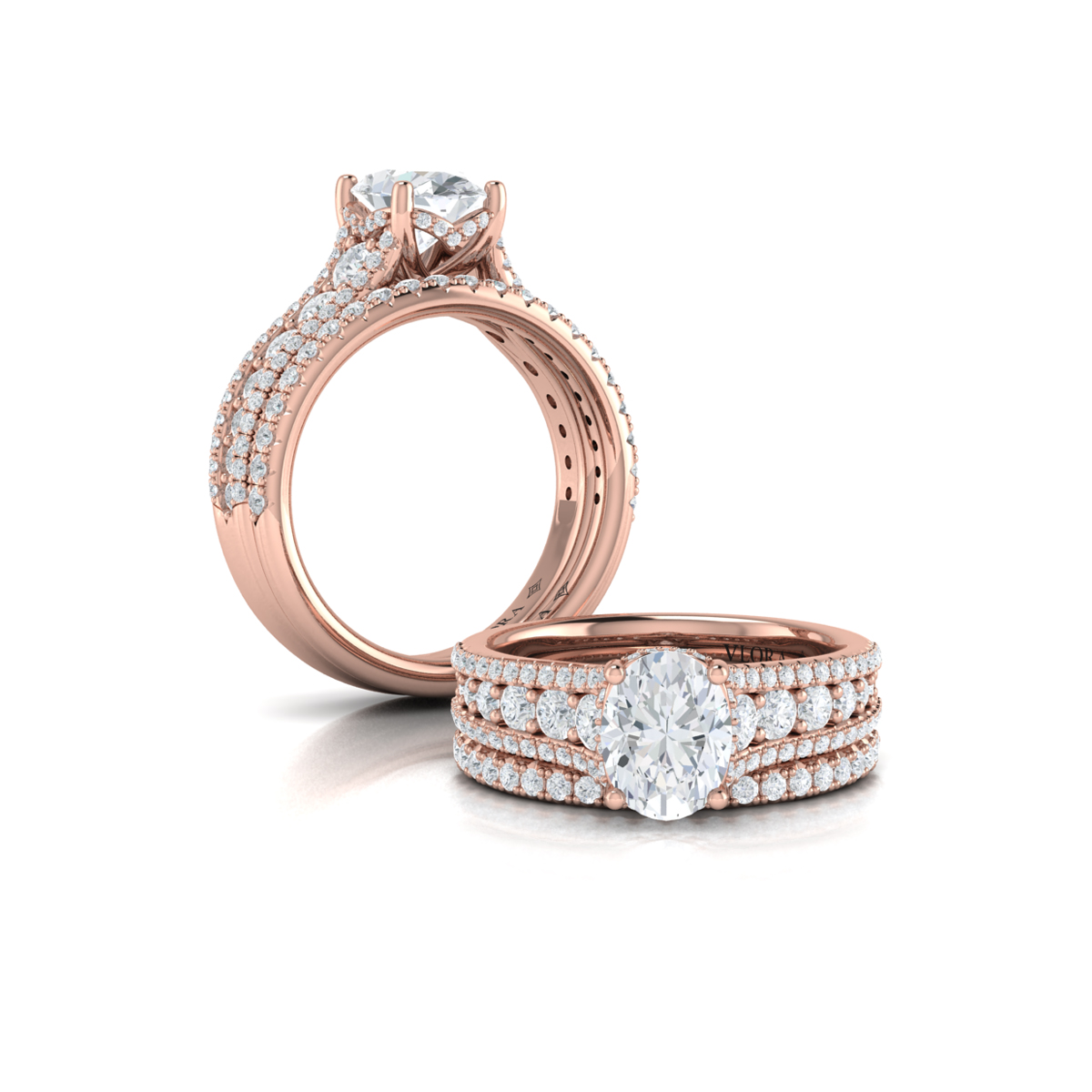 Matching Band for Bold Cathedral Oval Diamond Engagement Ring