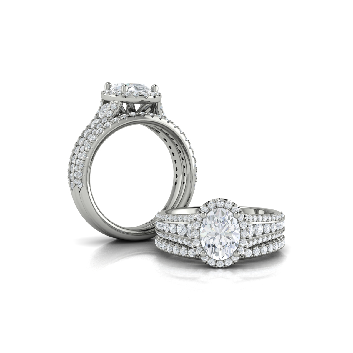 Matching Band for Opulent Oval Halo Engagement Ring