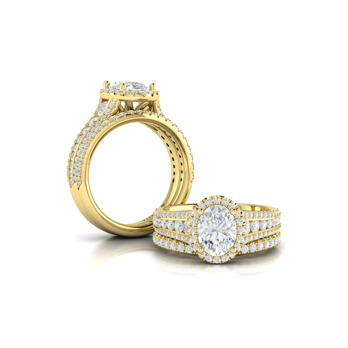 Matching Band for Opulent Oval Halo Engagement Ring