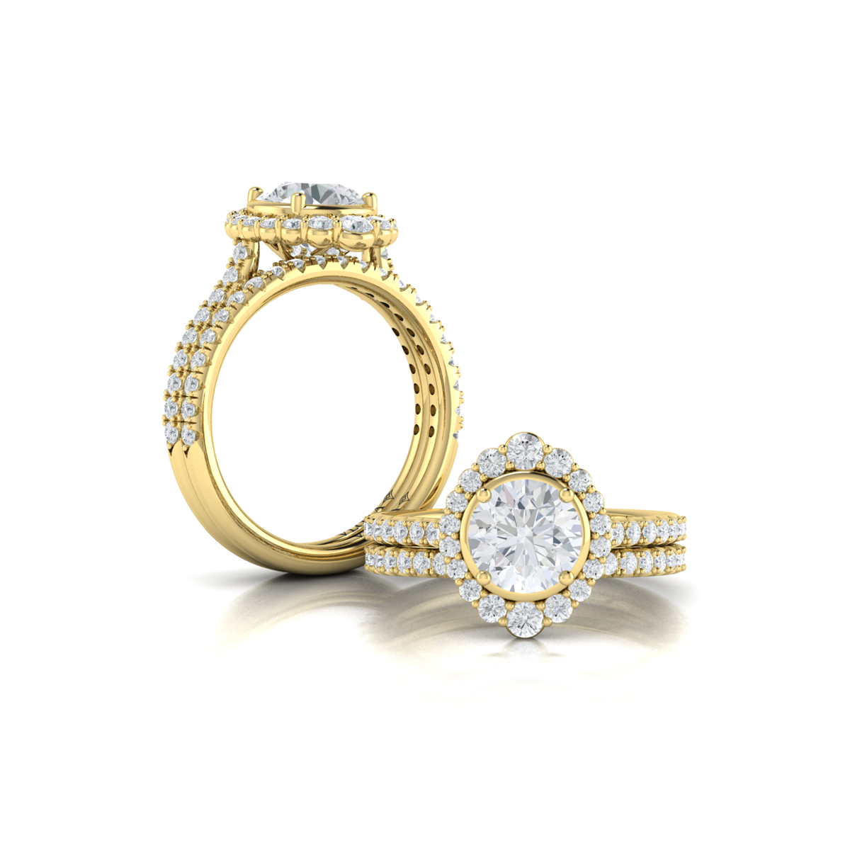 Matching Band for Cathedral Arch Halo Round Engagement Ring