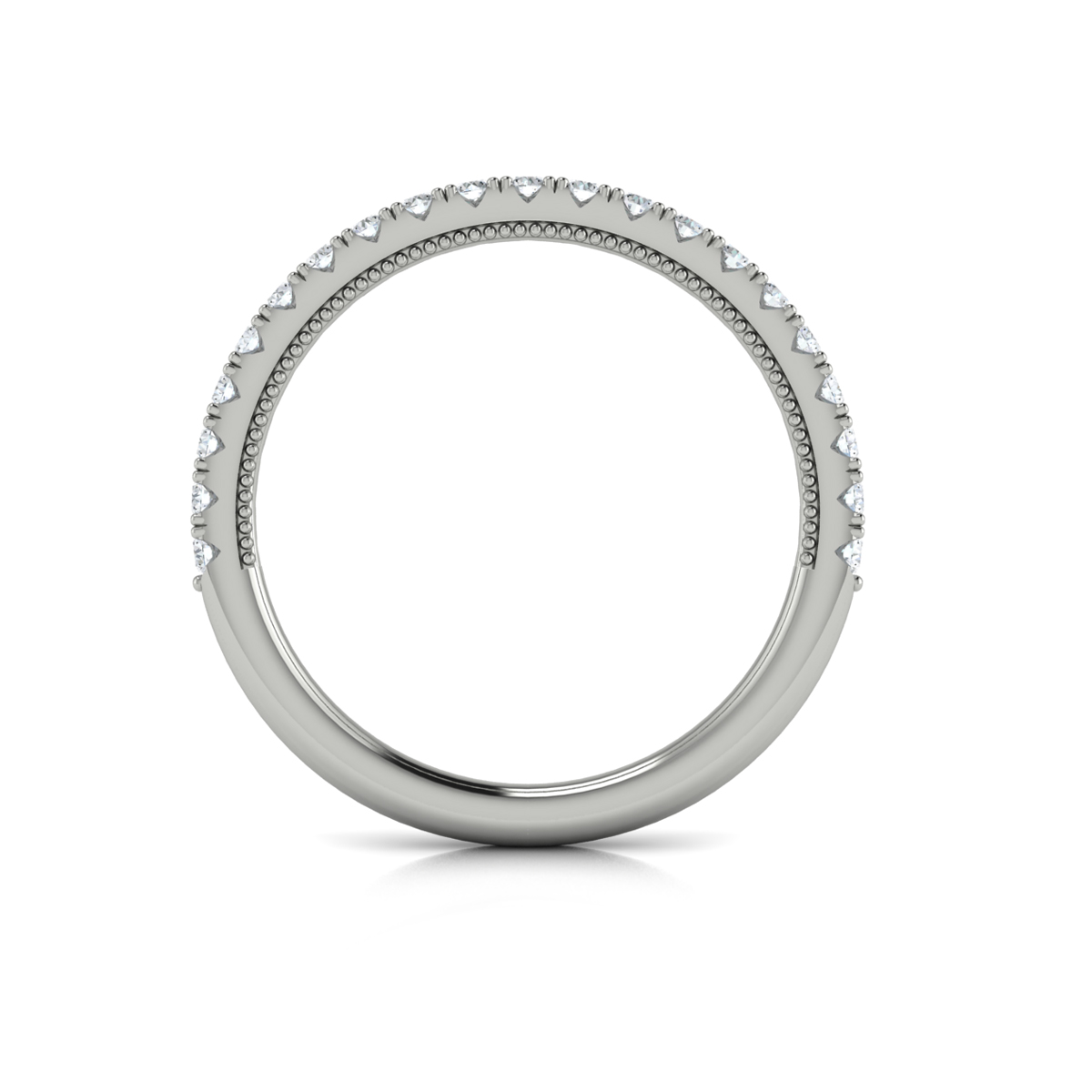 Matching Band for Deco Elegance Emerald Cut Halo Engagement Ring