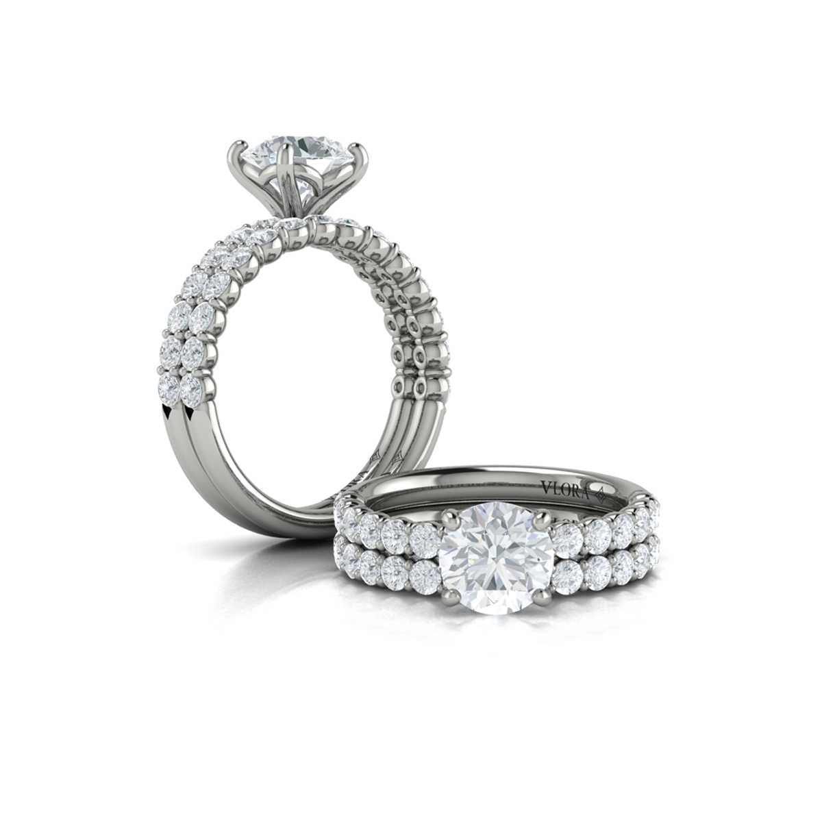Matching Band for Graceful Round Diamond Engagement Ring