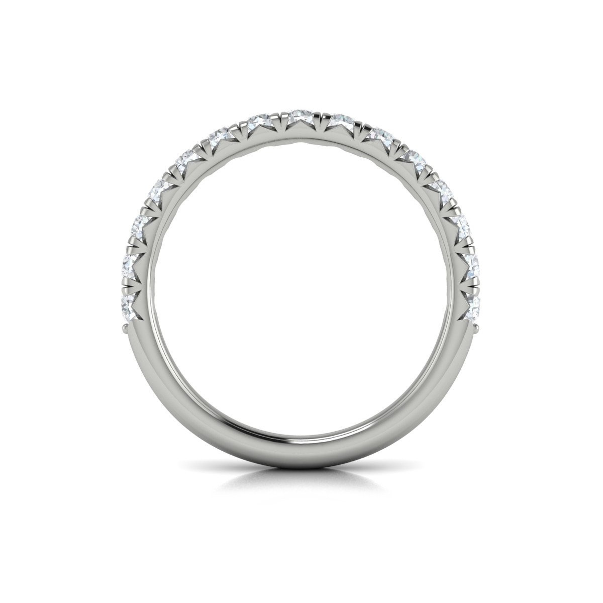 Matching Band for French Cathedral Round Diamond Engagement Ring