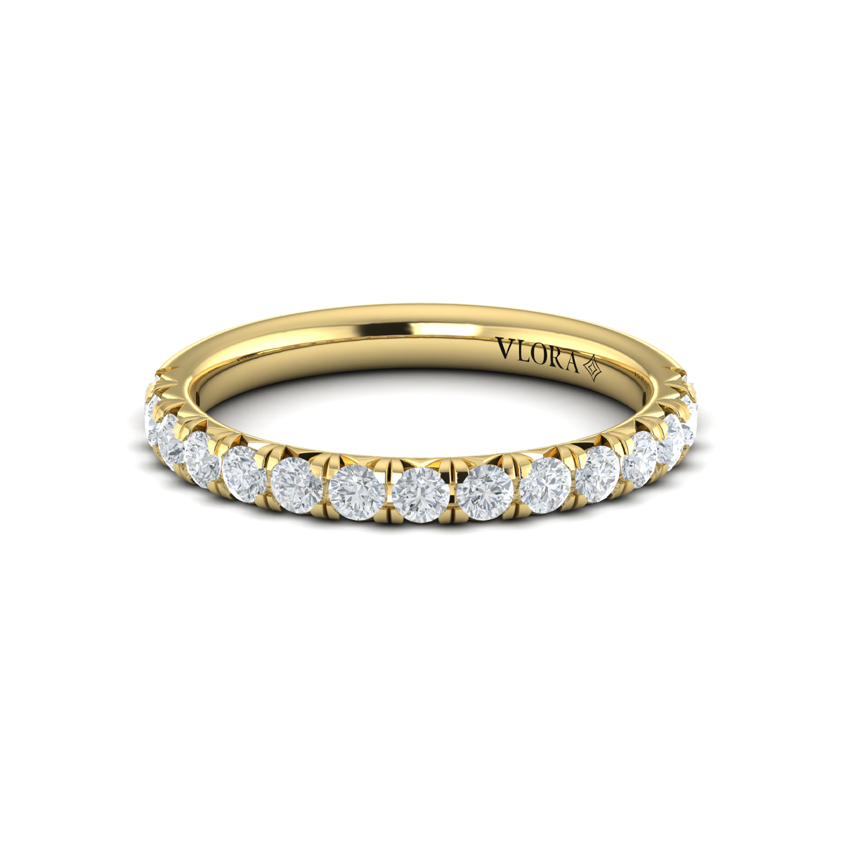 Matching Band for French Cathedral Round Diamond Engagement Ring