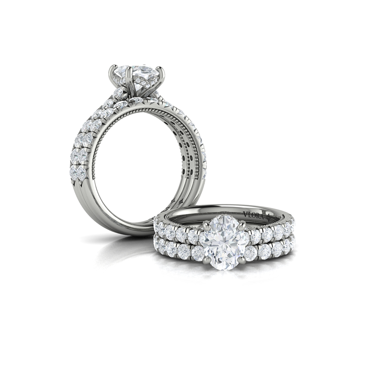 Matching Band for French Cathedral Oval Hidden Halo Engagement Ring