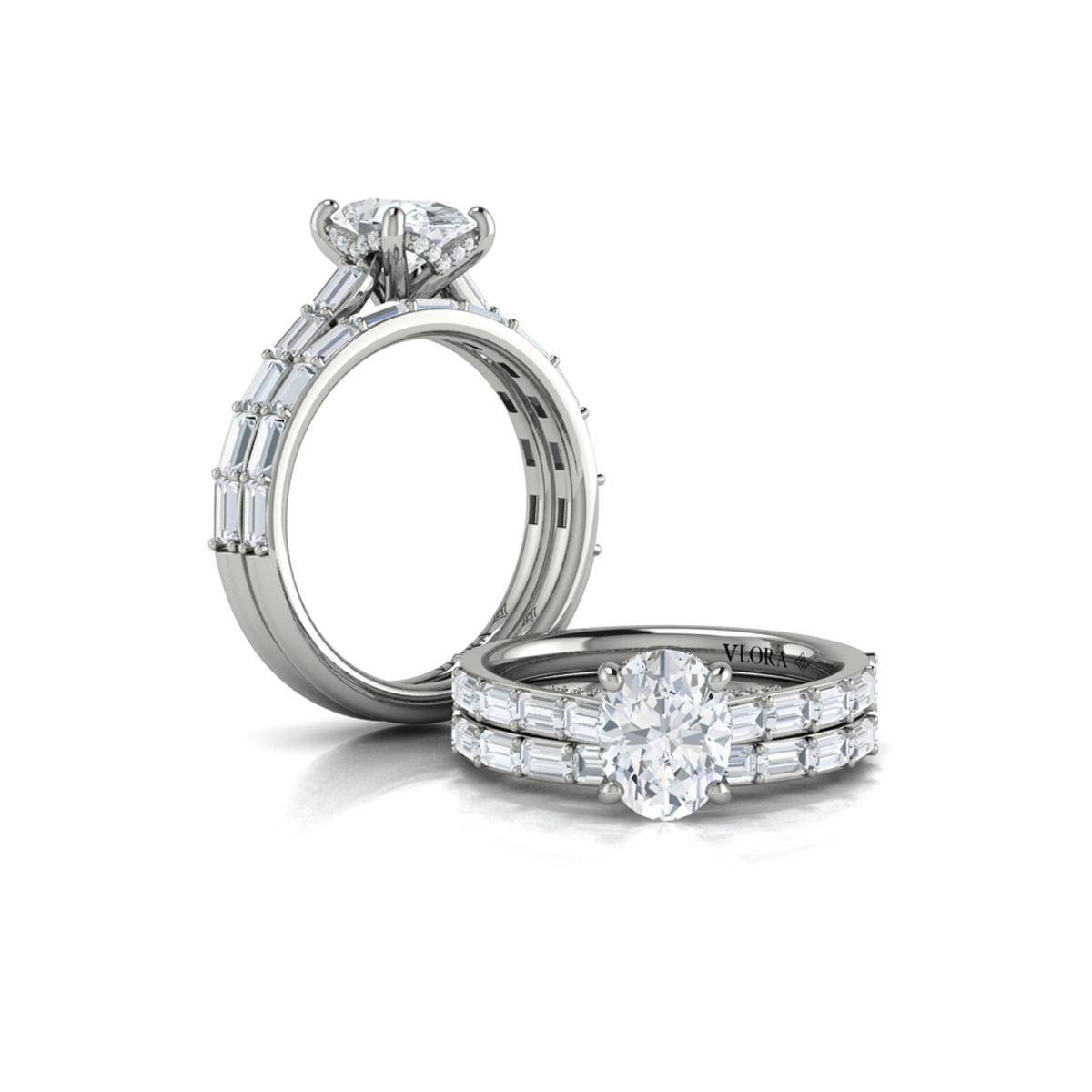 Matching Band for Serenity Oval Hidden Halo Engagement Ring