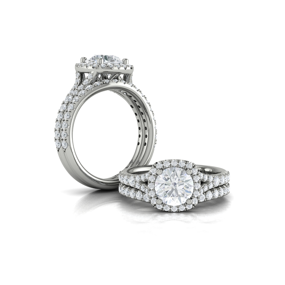 Matching Band for Euro Halo Round Engagement Ring