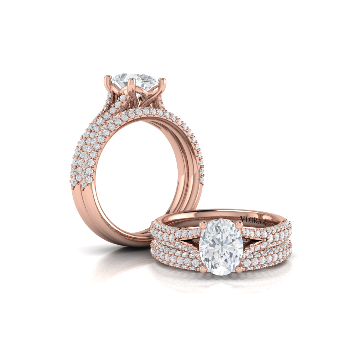 Matching Band for Splendid Cathedral Split Shank Oval Engagement Ring