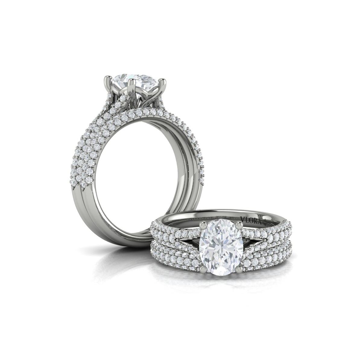 Matching Band for Splendid Cathedral Split Shank Oval Engagement Ring