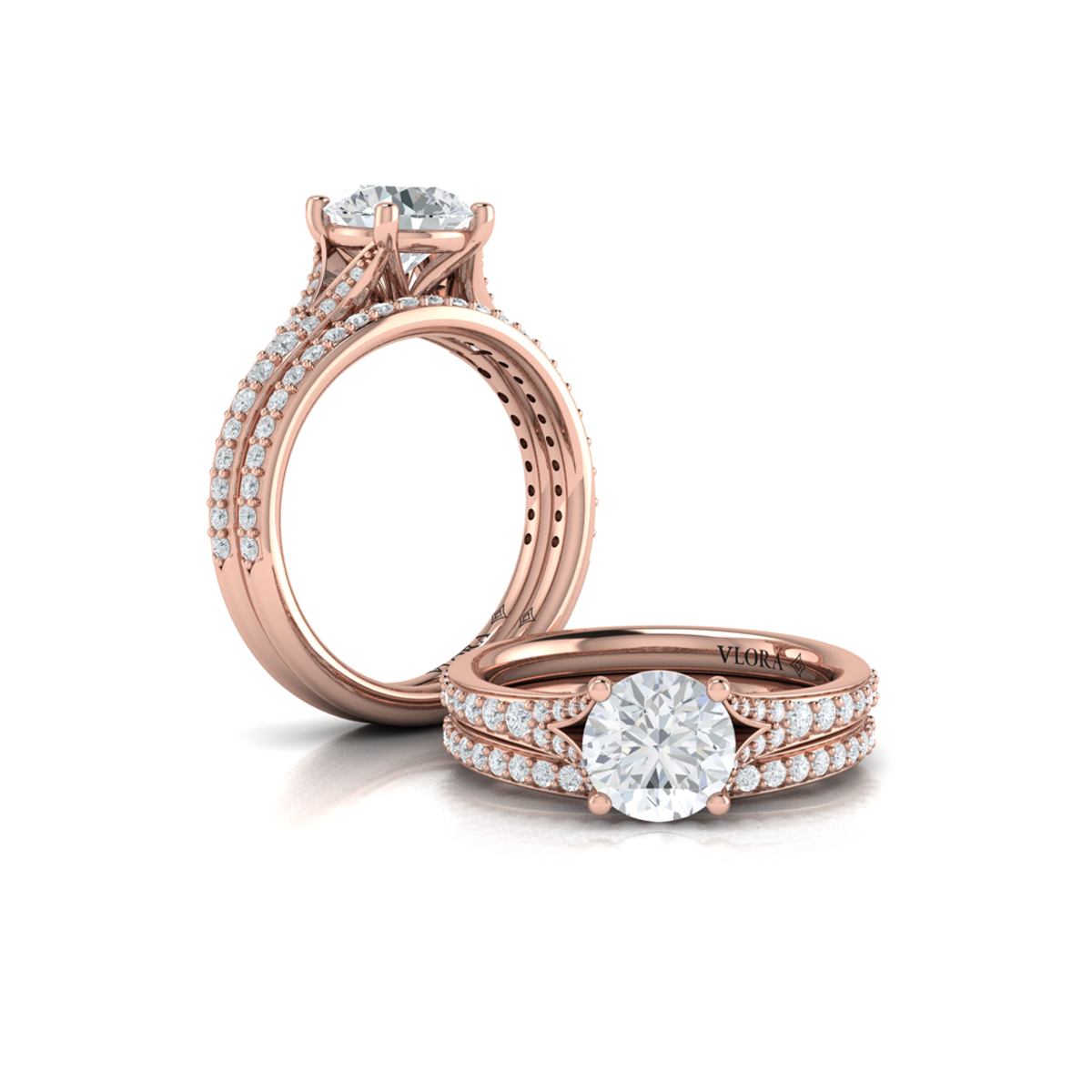 Matching Band for Charming Cathedral Split Shank Engagement Ring