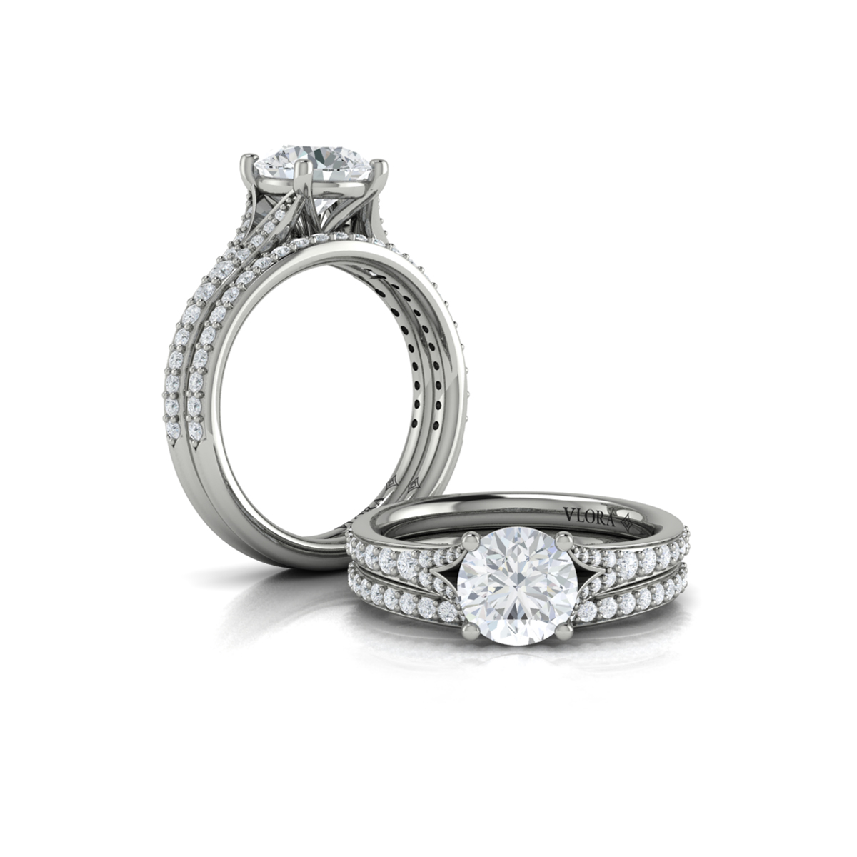 Matching Band for Charming Cathedral Split Shank Engagement Ring