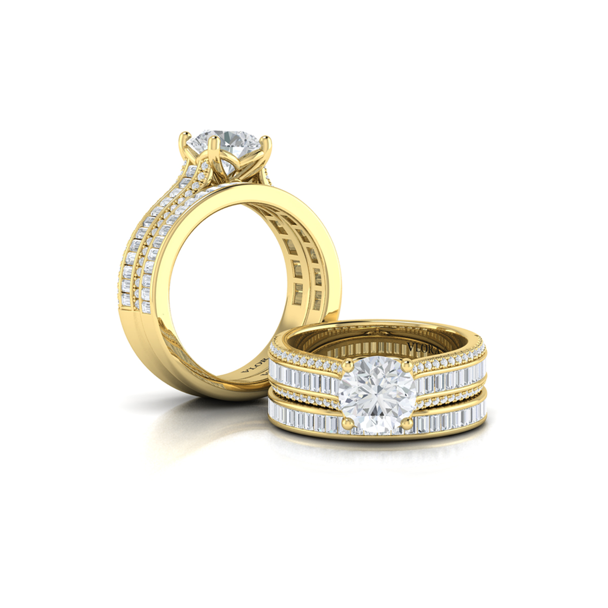 Matching Band for Opulent Cathedral Round Diamond Engagement Ring