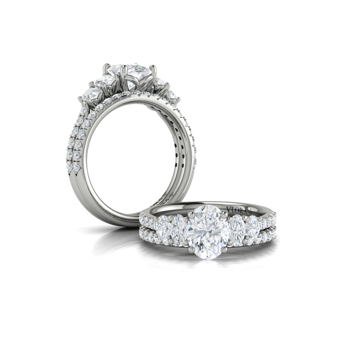 Matching Band for Quintet Oval Engagement Ring