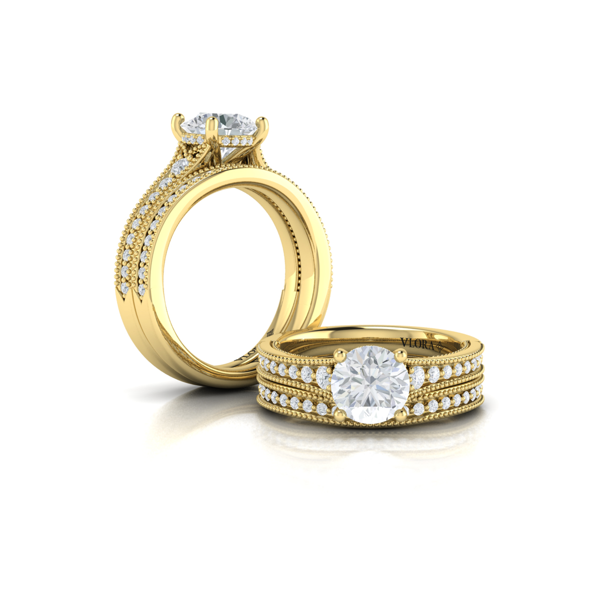 Matching Band for Intricate Hidden Halo Engagement Ring