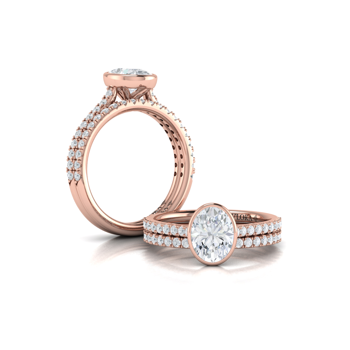 Matching Band for Classic Bezel Set Oval Engagement Ring