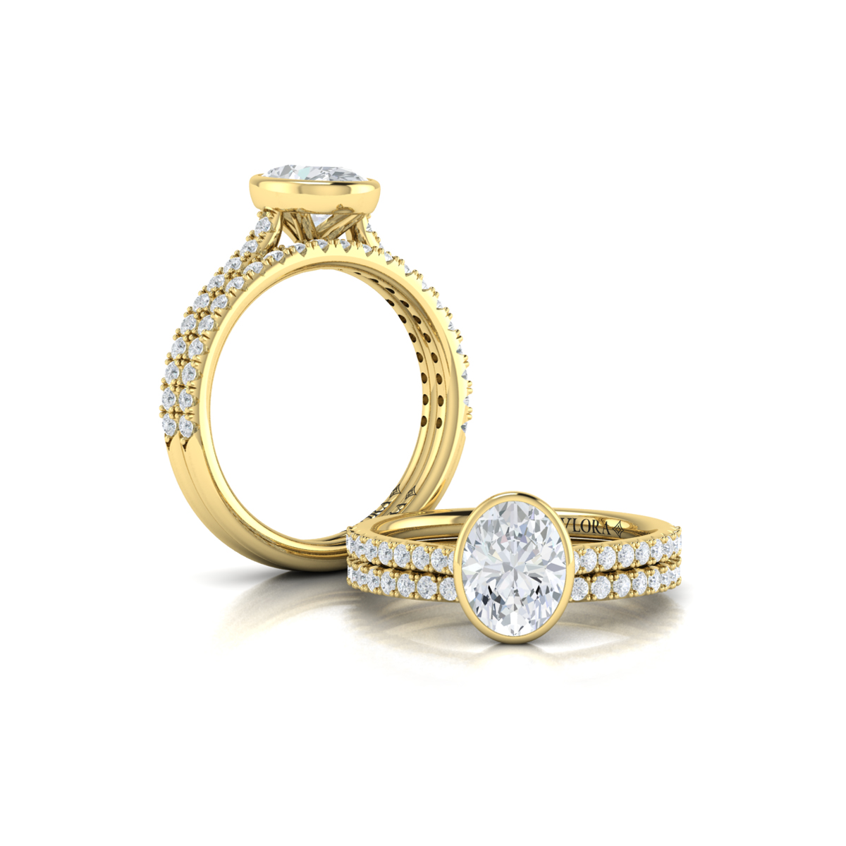 Matching Band for Classic Bezel Set Oval Engagement Ring