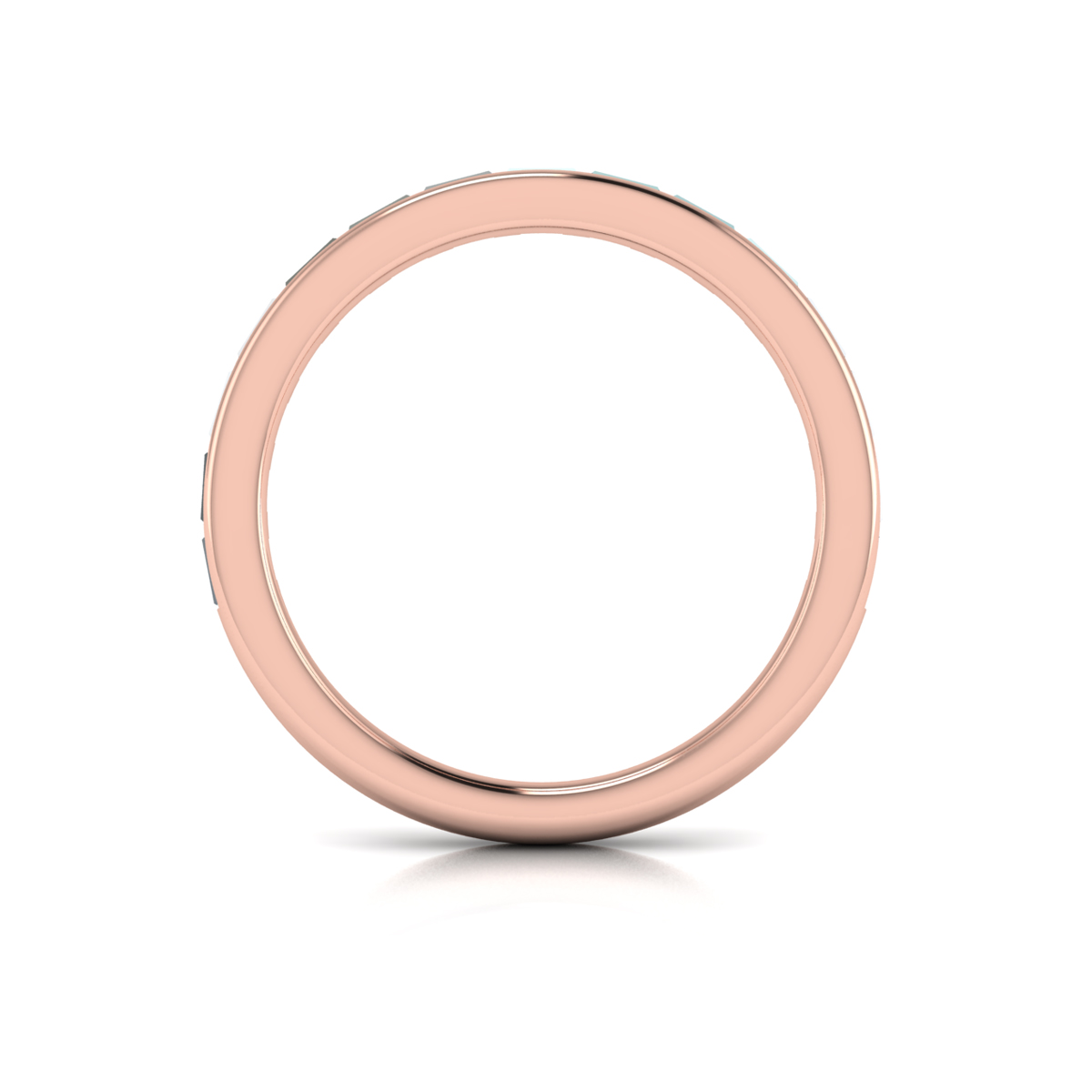 Matching Band for Modern Trio Oval Bezel Engagement Ring