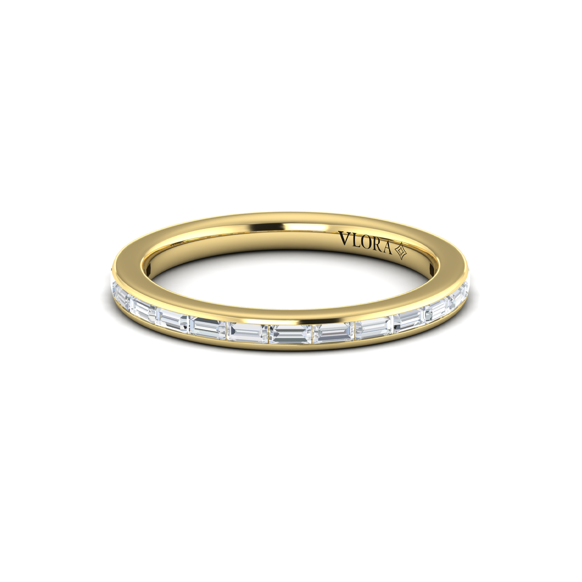 Matching Band for Modern Trio Oval Bezel Engagement Ring
