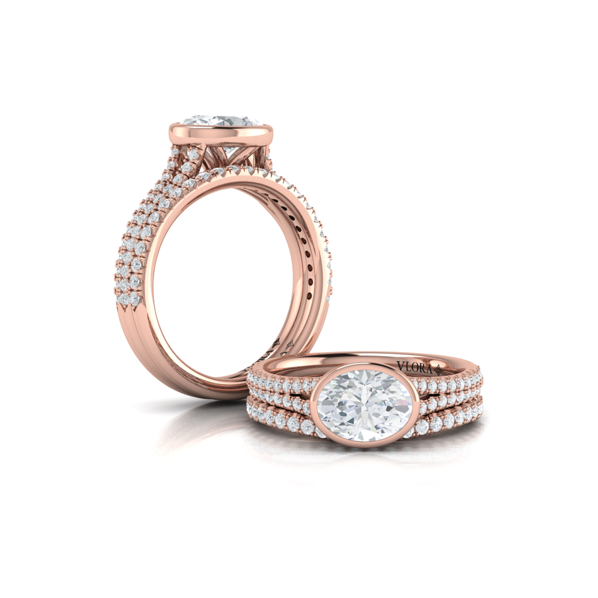 Matching Band for Horizon Oval Bezel Engagement Ring