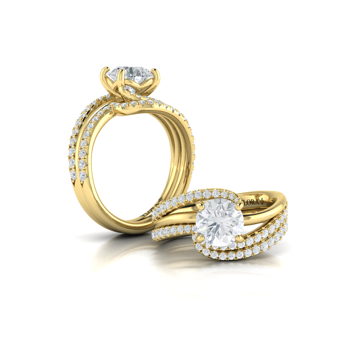 Matching Band for Graceful Curves Engagement Ring