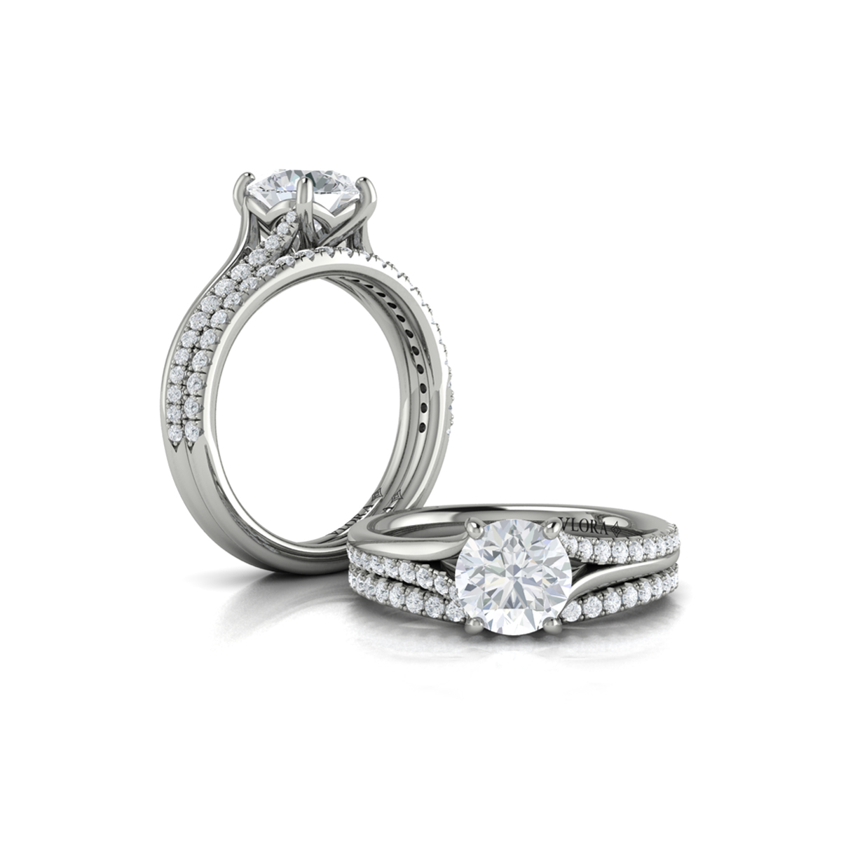 Matching Band for Reflection Engagement Ring