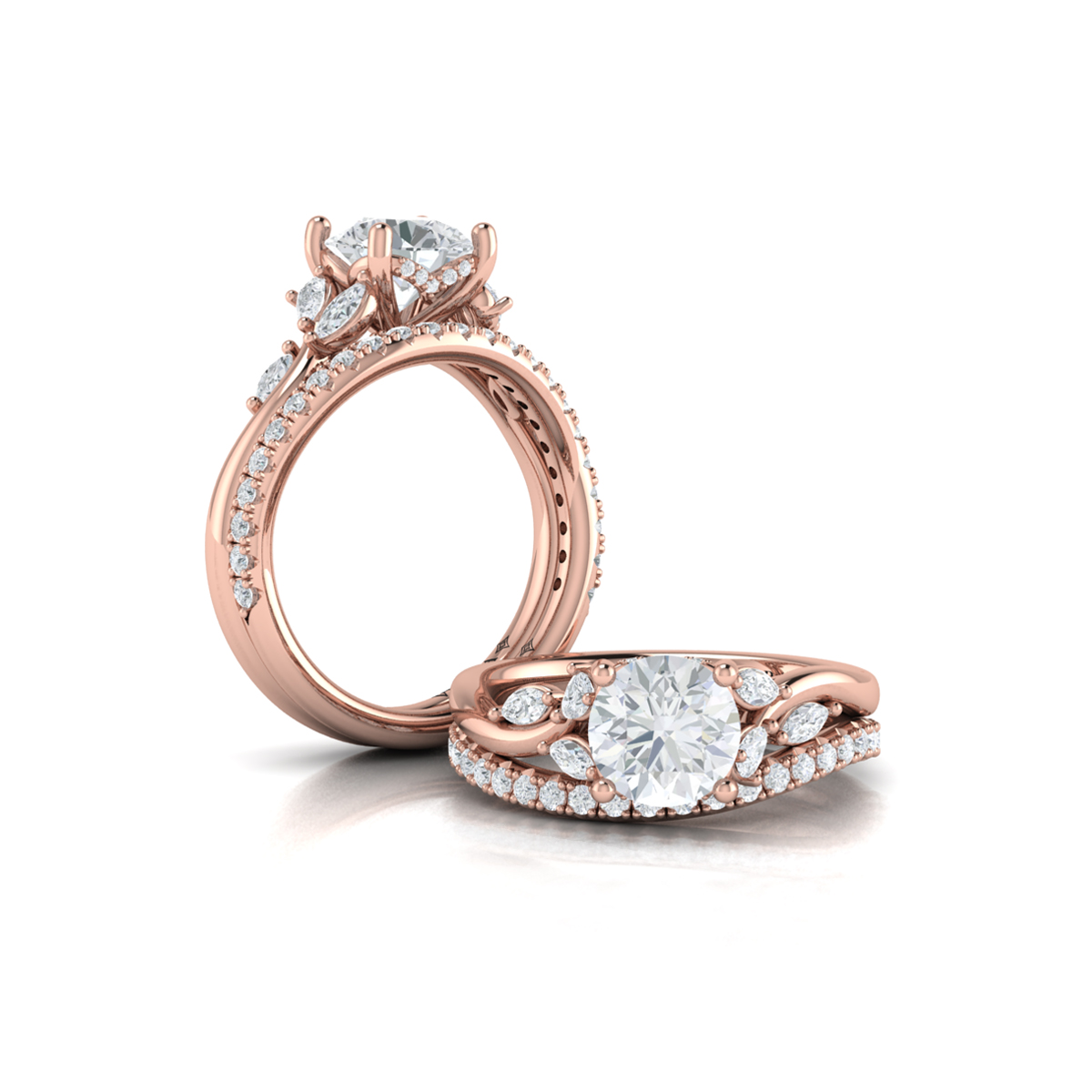 Matching Band for Flora Hidden Halo Engagement Ring