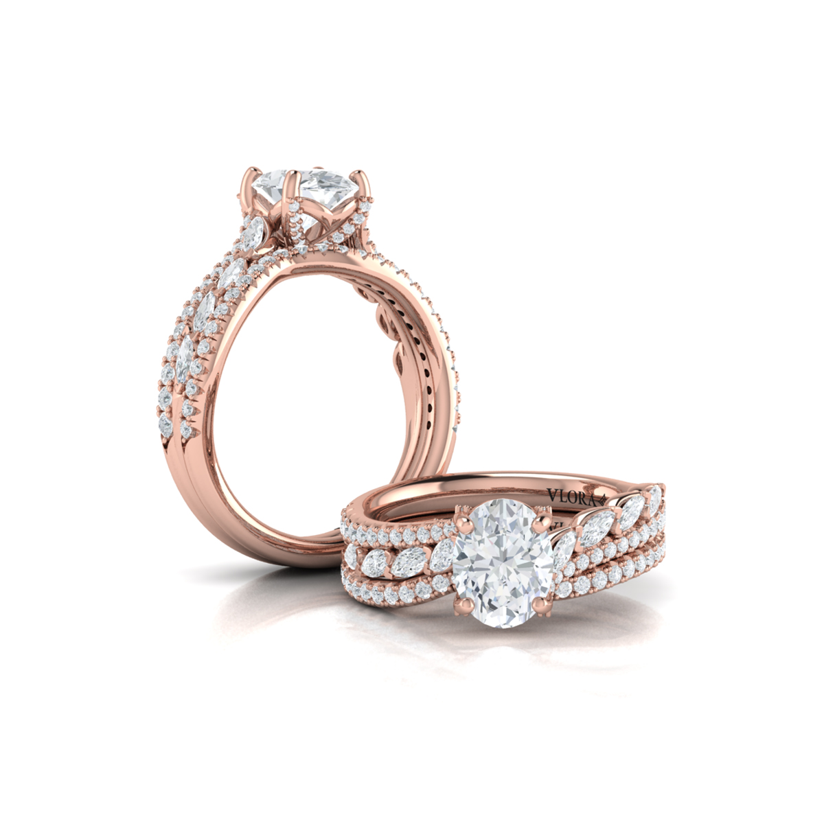 Matching Band for Bypass Oval Engagement Ring