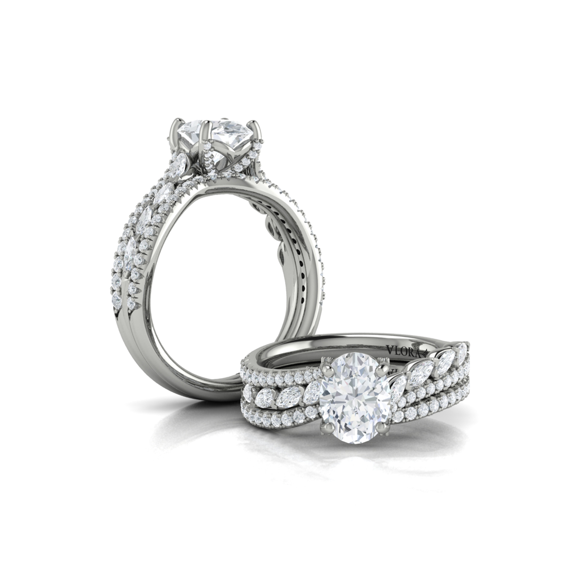 Matching Band for Bypass Oval Engagement Ring