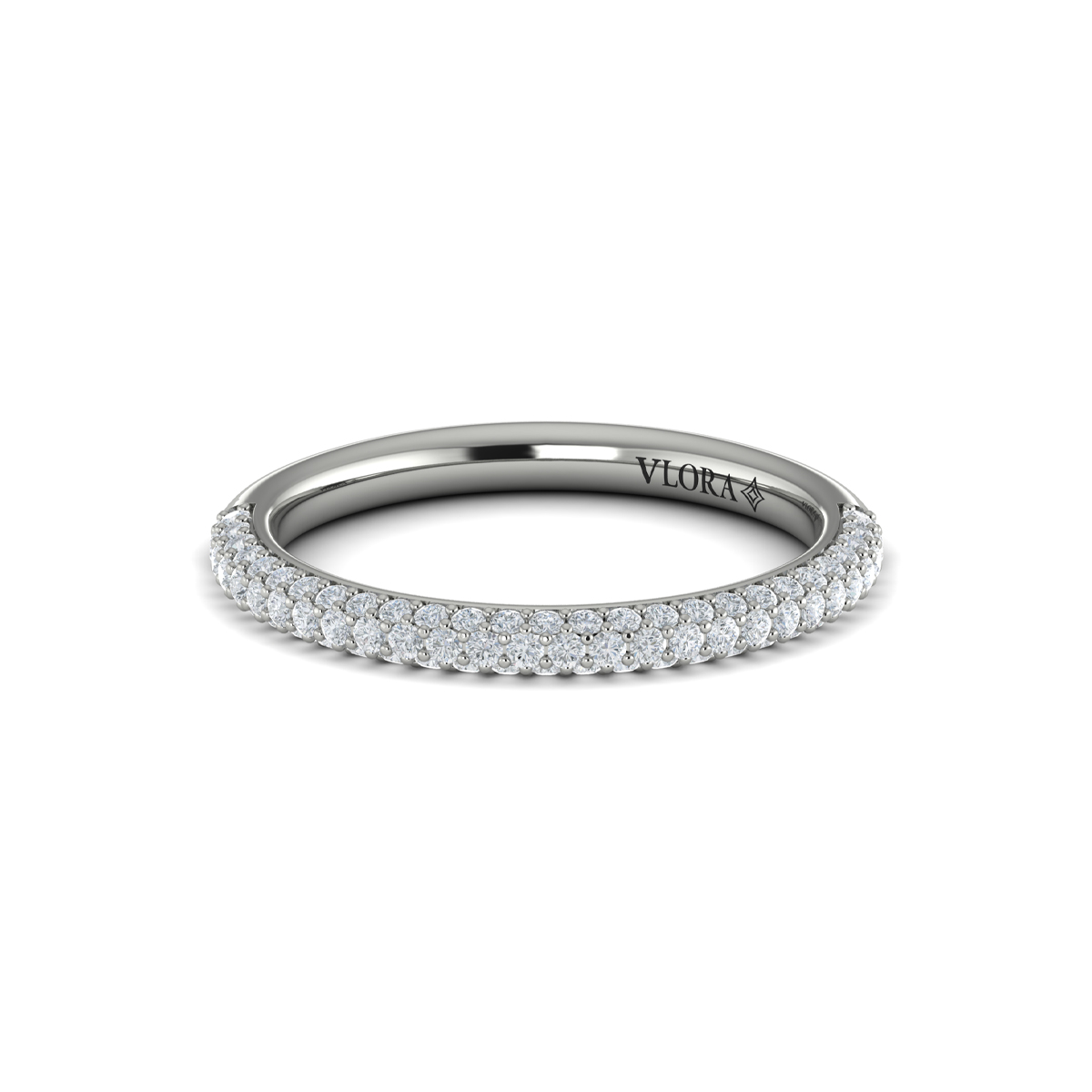Matching Band for Shimmering Hidden Halo Engagement Ring with Micropave Band