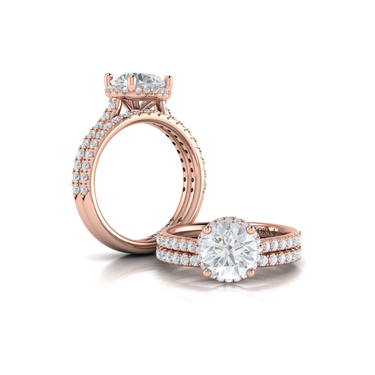 Matching Band for Graceful Halo Engagement Ring