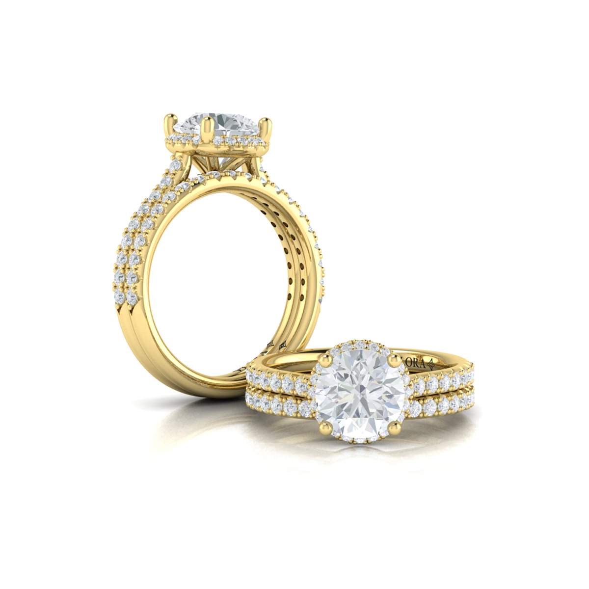 Matching Band for Graceful Halo Engagement Ring