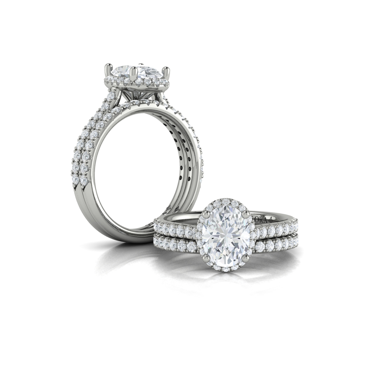 Matching Band for Graceful Halo Oval Engagement Ring