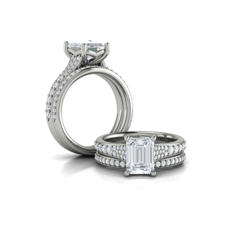 Matching Band for Emerald Cut Cathedral Engagement Ring