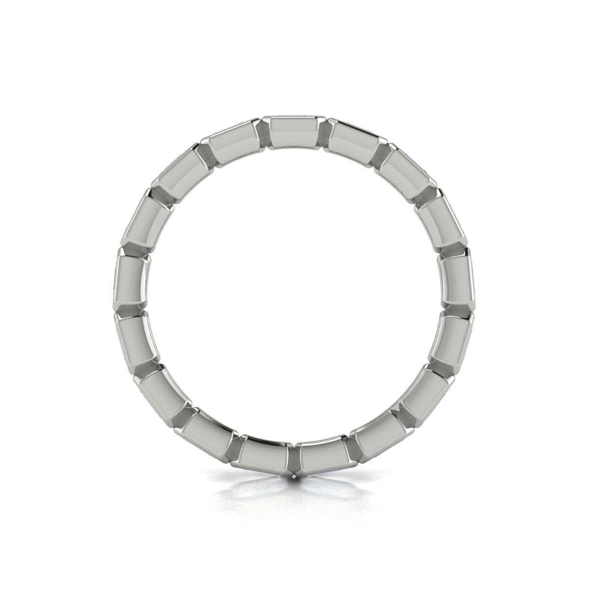 Bezel Set Emerald Cut Eternity Ring
