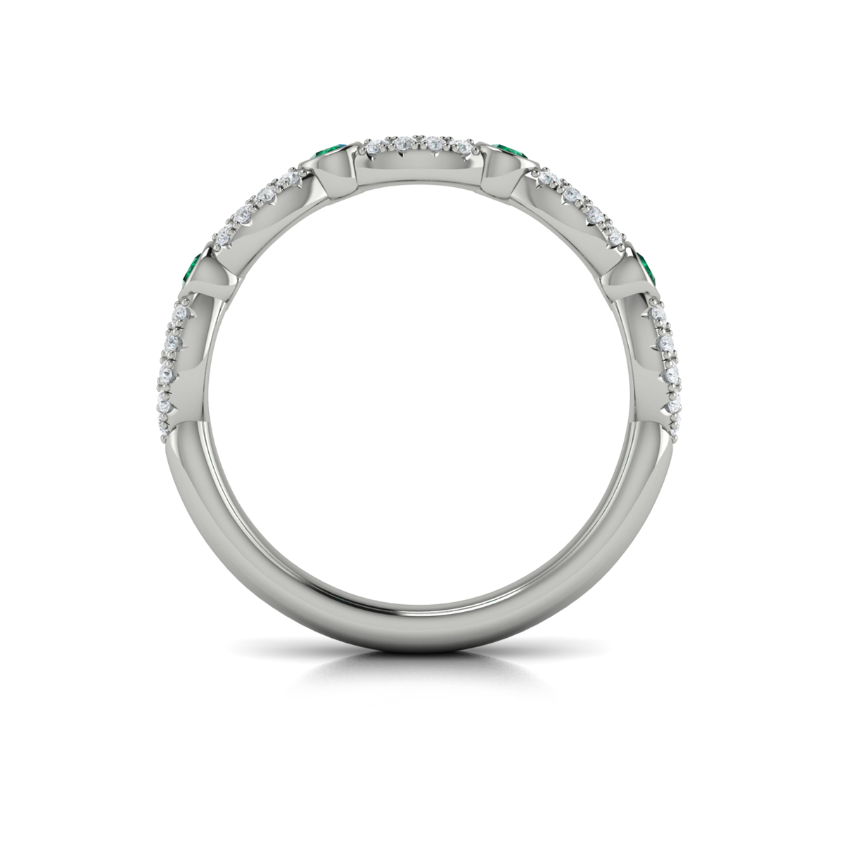 Diamond and Emerald Cascade Band