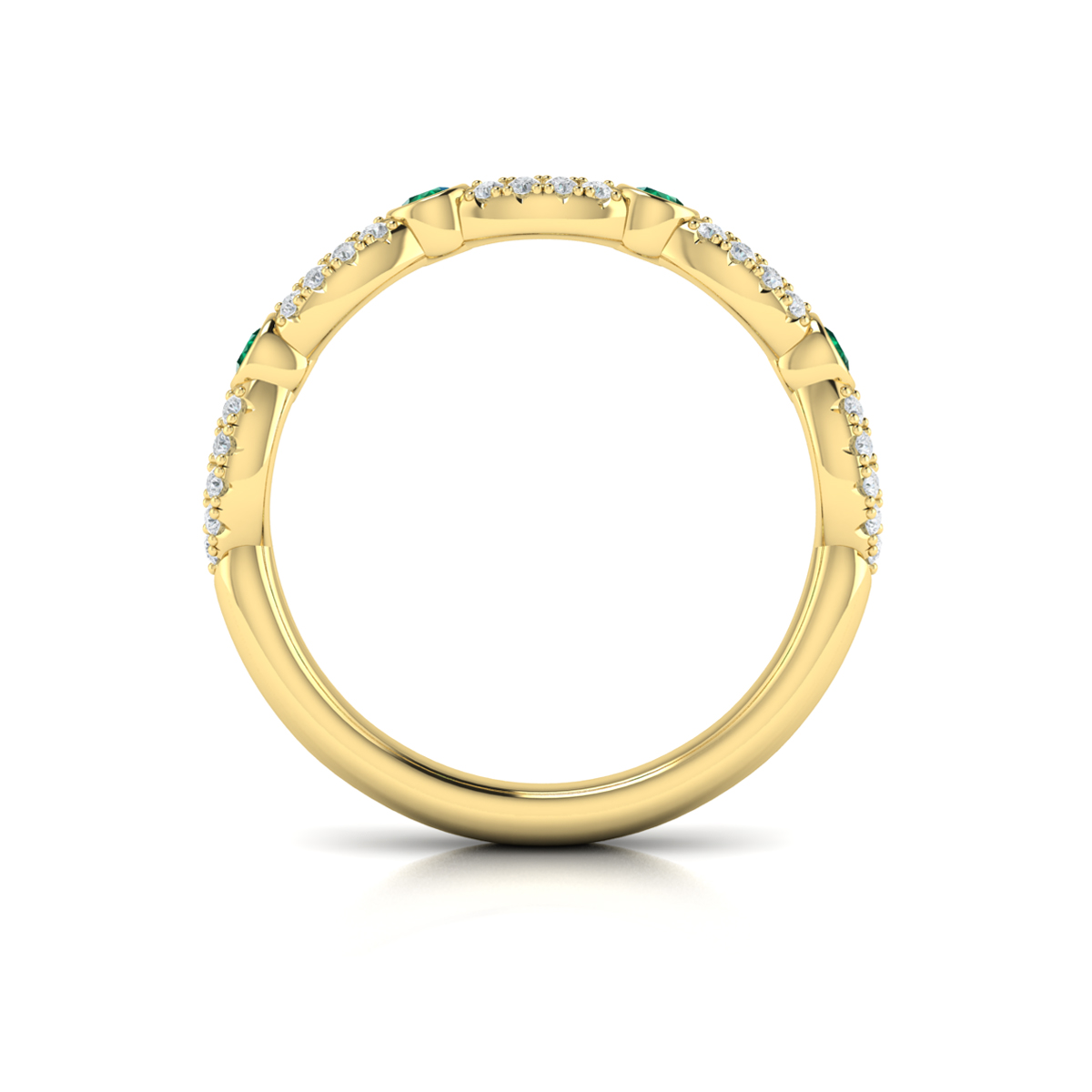Diamond and Emerald Cascade Band