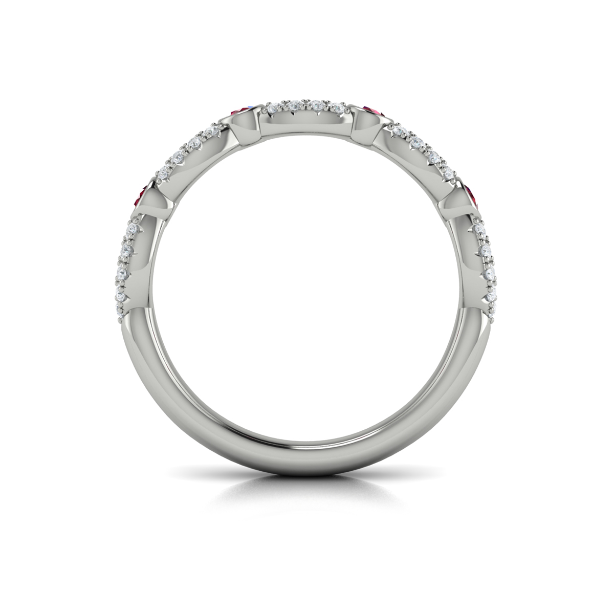Diamond and Ruby Cascade Band