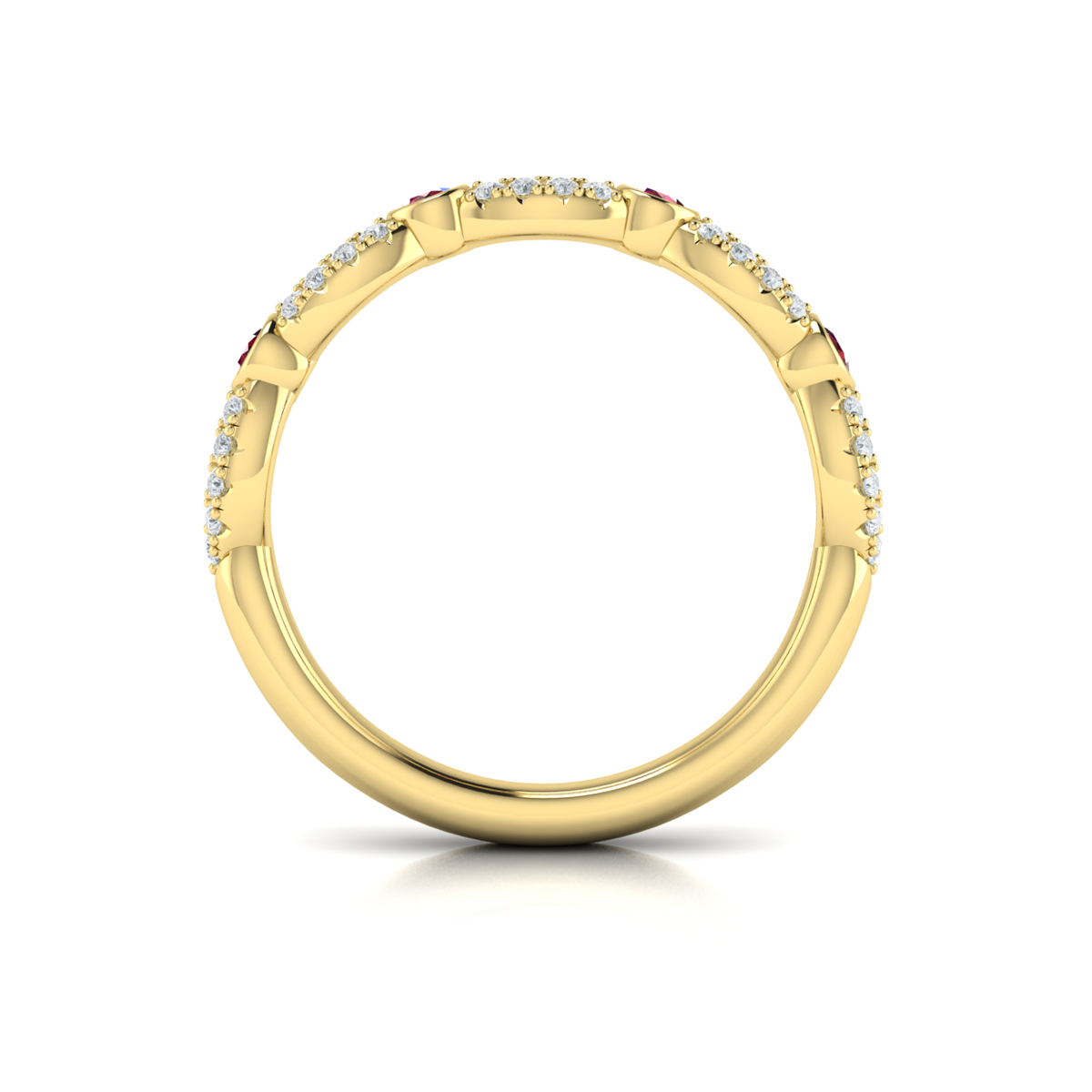 Diamond and Ruby Cascade Band